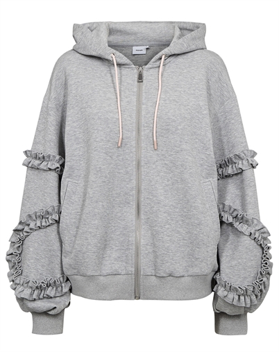 Nümph - NUSabby Zipper Hoodie - Medium Grey Melange 